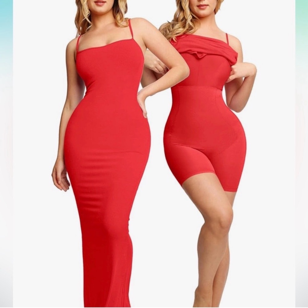 Women's Red Spaghetti Strap Maxi Dress by